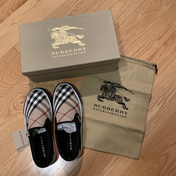 Burberry Vintage Check Cotton Slip-on Sneakers - Picture 1 of 12
